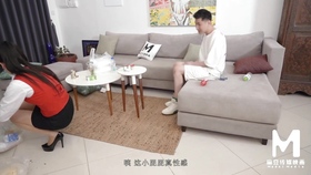 Asian chick gets fucked in the kitchen.